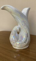 Ceramic vase miskolctapolca dove-shaped souvenir display case