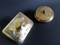 2 pieces of art nouveau silver-plated box/glass roof, lid argentor 1910