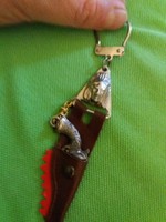 Retro tobacconist bazaar metal western pistol with leather holster key ring as shown in the pictures 1.