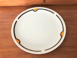 Alföldi porcelán art deco kék-narancs lapos kínáló tál köretes tál 29 cm