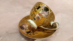 Gustav Klimt díszítésű,porcelán kávés,teás csésze
