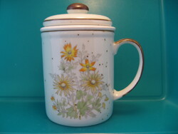 Otagiri mixed floral mug with herbal filter and lid