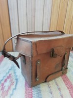 Old military battery in original leather case