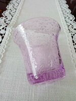 Lila muránói  vastag buborékos kézi üveg  - ibolya   váza
