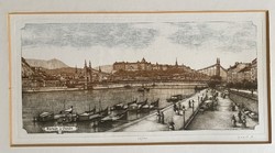 Gaál domokos: barges on the Danube - etching