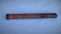 Backgammon Cuban cylindrical metal cigar box for sale!
