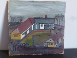 Unsigned painting - the artist is on a certain pen ... Maybe - farm yard - 441