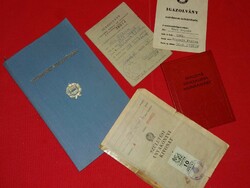 Régi DOKUMENTUM gyűjtemény Vári Zoltán párttagkönyv, bizonyítvány stb, egybe állapot a képek szerint