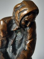 Szabolcs Péter: Padon, bronz szobor