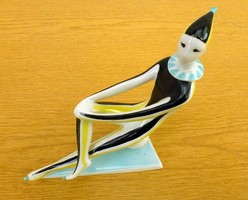 Zsolnay bohóc art-deco  porcelán figura