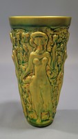 Zsolnay eozin mázas szüretelő pohár, váza Török János tervezte
