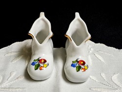 2 db nagyon ritka, eredeti kézzel festett Kalocsai porcelán cipő, csizma
