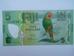 Fiji  szigetek 5 dollár 2012 UNC Polimer