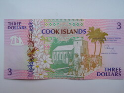 Cook szigetek 3 dollár 1992 UNC Nagyon Ritka!
