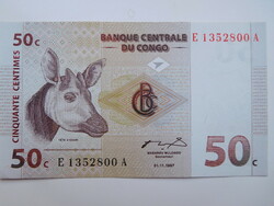 Kongói Dem Közt 50 centimes  1997 UNC