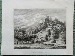 Scharfenstein. Original wood engraving ca. 1835