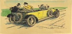 1L740 Guncser Nándor : "Csak interjúról van szó" Régi automobilos karikatúra