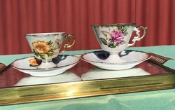 Gyönyörű elegáns lüsztermázas aranyozott virágos csésze  teáscsésze kávéscsésze