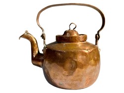 XIX. századi antik vörösréz tea vagy kávé kiöntő abszolút kézi munka !