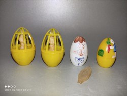 Retro trafikáru műanyag tojás nyuszival igen ritka változat gyűjtői