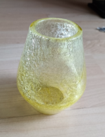 Karcagi fátyolüveg váza sárga 2