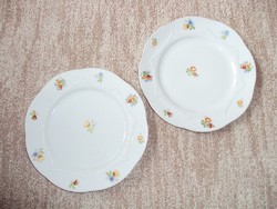Retro régi porcelán kis tányér, süteményes tányér virág mintás Bavaria 2 db