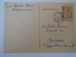 D195019 Régi  díjjegyes levelezőlap  - BALATONKENESE   1949 Borsos Dezső - dr. Jáky Gyula