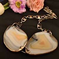 Silver-plated agate necklaces