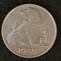 1939 Belgium 1 frank (III. Leopold király (1934 - 1947))