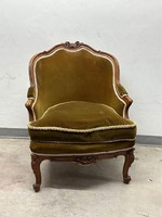 Vintage antique French bergere regency armchair