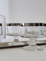 Art dceo  kristály üveg  pohárkészlet , platinum színű peremmel