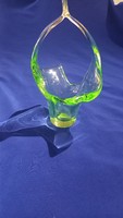 Zöld bohemia üveg kosár