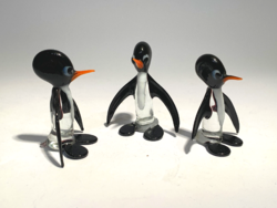 Muranoi üveg pingvinek 3 db