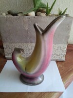 Retro kerámia lüszteres stilizált madár váza
