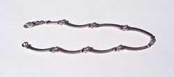 25.8 Cm. Long, 7-stone, 925 silver anklet
