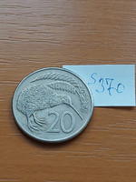 New Zealand New Zealand 20 Cents 1981 Kiwi Bird, Elizabeth II, Copper-Nickel s370