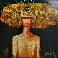 András Győrfi - golden age 40 x 40 cm oil on canvas