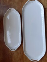 Herendi festetlen fehér porcelán süteményes tálak, 2 db