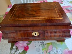 Antique large lockable wooden box