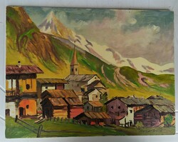 Súgár géza: mountain village c. His oil painting is for sale!