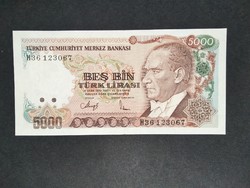 Turkey 5000 lira 1990 unc-
