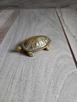 Csodás antik réz teknős doboz (7,8x4,8x2,7 cm)