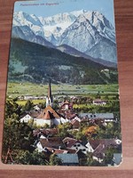 Antik német képeslap, Partenkirchen, postatiszta