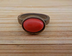 Vintage piros köves gyűrű