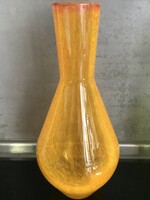 Karcagi fátyolüveg váza narancssárga színben, 26 cm