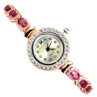 Rosegold jewelry watch richly loaded with 24ct ruby gems! Guaranteed!