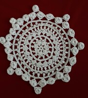 Irish lace tablecloth with 3D roses