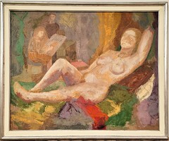 István Tordai - Nude in the Studio 1987, 113x93 cm, Original with Guarantee!