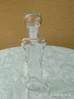 Glass female figure sculpture. 26 cm with stopper. Art deco decorative glass for sale!
