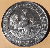 National Association of Poultry Breeders 1913 Budapest. Commemorative medal 50mm 43.3g silver. There is mail!
